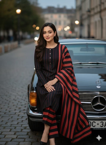 3pc Multani Susi Khaadi (Red)