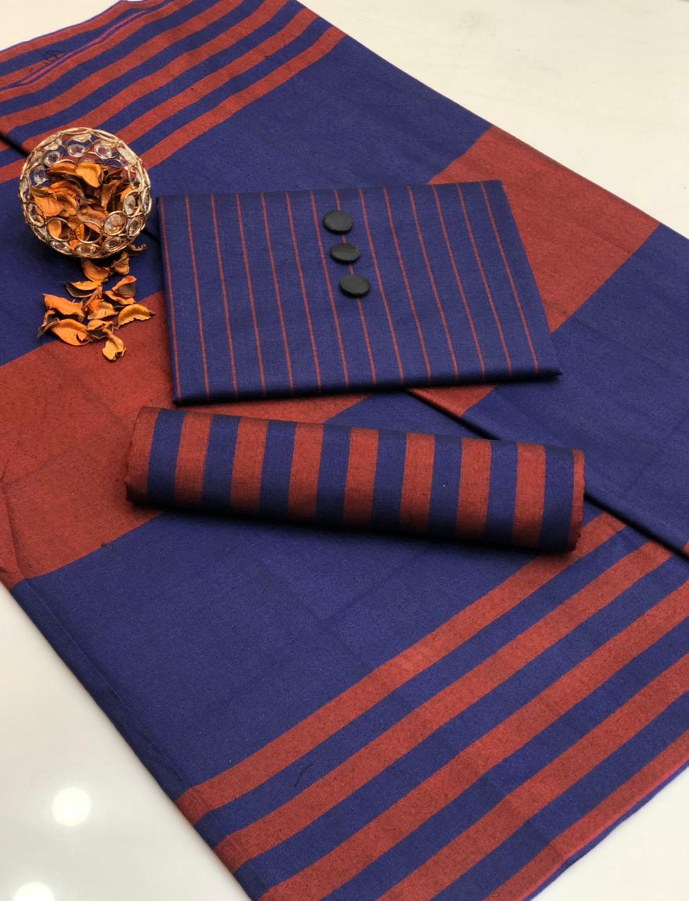 3pc Multani Susi Khaadi (Blue Red)