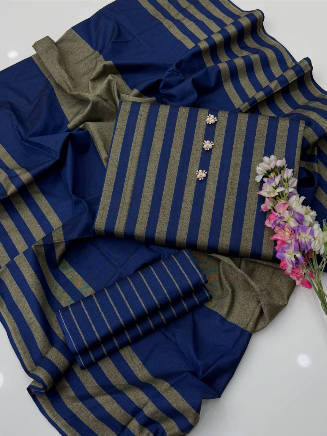 3pc Multani Susi Khaadi (Blue )